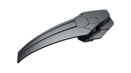 Metallic Claw With Geometric Segments sharp blade isolated on a transparent background