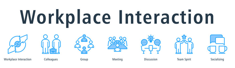 Workplace Interaction Web Banner Blue