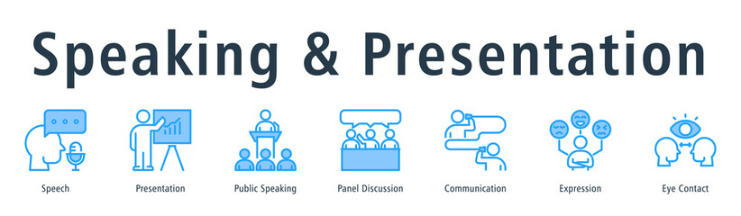 Speaking & Presentation Web Banner Blue