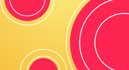 Abstract background with bright red and yellow circle design