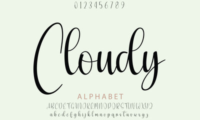 Cloudy Baby alphabet letters font for logo
