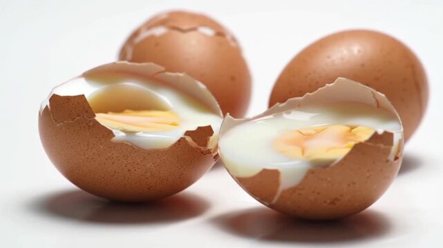 Boiled egg broken shells