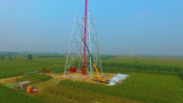 High-Voltage 154kV Transmission Tower Construction and Commissioning