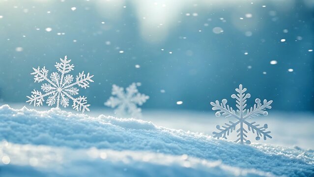 christmas background with snowflakes and fir branches - Powered by Adobe