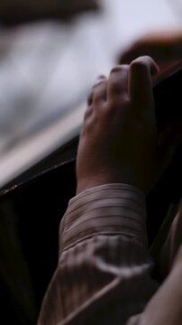 Close up of Musician Playing Cello with Bow in rehearsal studio