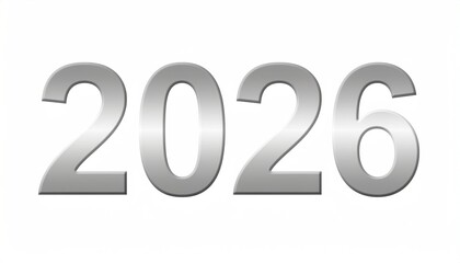 Shimmering silver "2026" year display