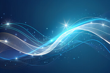 Dynamic Flowing Abstract Waves with Clean Luminous Curves