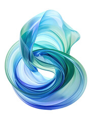 Swirling blue-green ribbon forms abstract figure-eight