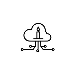 Cloud icon silhouette combined with candle vector illustration design concept spiritual symbol graphic art