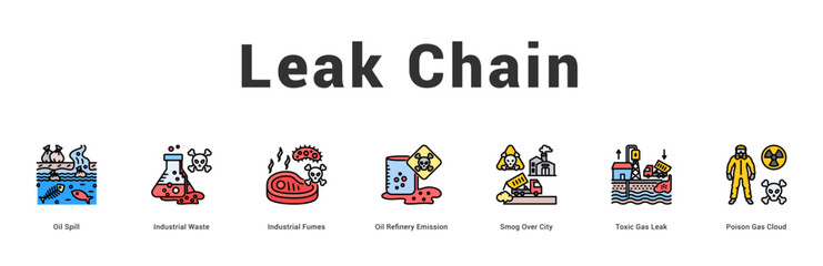 Leak Chain Modern and clean web banner illustration featuring thematic icons for visual communication