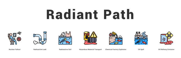 Radiant Path Modern and clean web banner illustration featuring thematic icons for visual communication