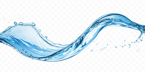 realistic smooth liquid clean water splash in different color and curve style isolated on  transparent background