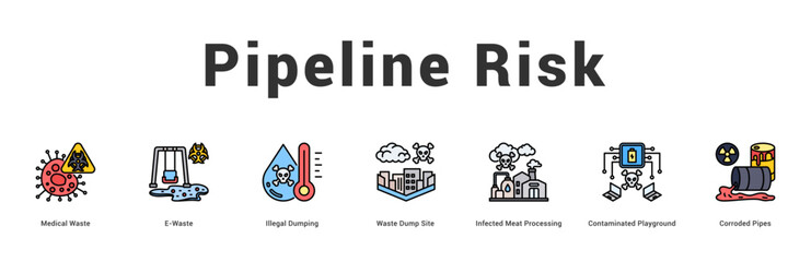 Pipeline Risk Modern and clean web banner illustration featuring thematic icons for visual communication