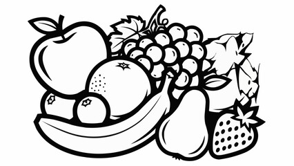 hand drawn vector illustration of fruits