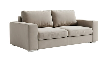 Obraz premium Beautiful leather sofa living bed isolated on a white background. Isolated bed furniture.