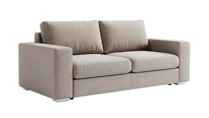 Beautiful leather sofa living bed isolated on a white background. Isolated bed furniture.