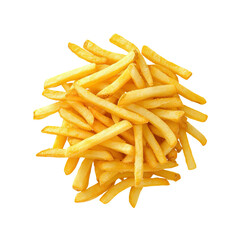 Golden crispy French fries pile