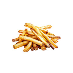 Pile of crispy french fries on Transparent Background