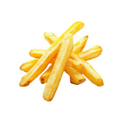 Stack of French Fries isolated on black