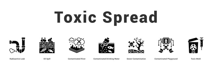 Toxic Spread Modern and clean web banner illustration featuring thematic icons for visual communication