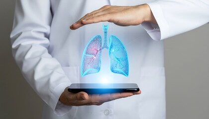 Smartphone Projecting AR Lungs Hologram for Medical Evaluation