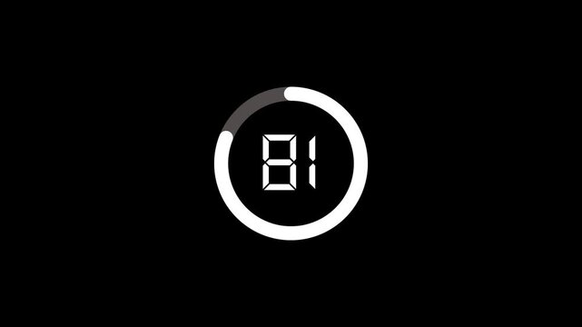 percent circle loading pie chart circle modern design black background animation.