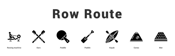 Row Route Modern and clean web banner illustration featuring thematic icons for visual communication