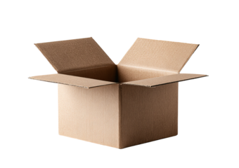 Open Cardboard Box isolated on a transparent background