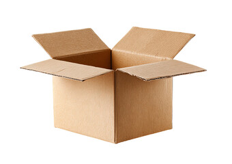 Open Cardboard Box isolated on a transparent background 