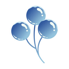 Winter Berries with Frosted Edges in Clean Flat Colored Icon for Seasonal Winter Decoration Themes