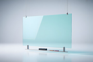 Blank white board sign or office empty screen display technology vector illustration