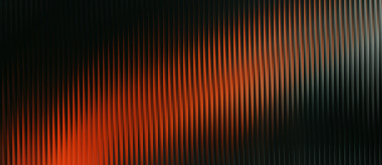 Abstract background with vertical corrugated texture and dramatic diagonal orange light flare