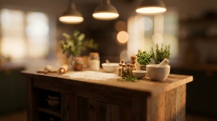 Cozy Kitchen Island Scene