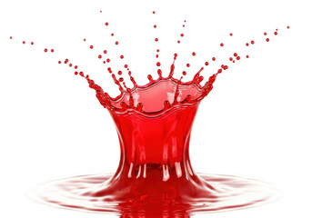 Dramatic red liquid splash in dynamic motion and black background