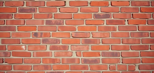 Obraz premium Rough, textured brick wall, varying shades of red and brown, brick wall, grunge