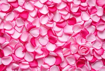 Obraz premium Soft pink and red rose petals scattered, forming a romantic background, rose, spa