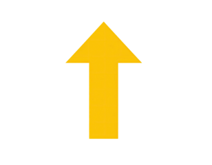 Golden arrow pointing upward on stark black background