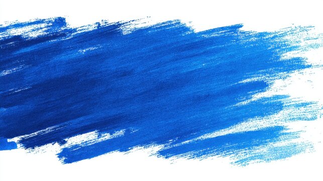 A bold blue paint smear spreads across a white surface showcasing a dynamic brushstroke ideal for artistic designs or creative projects. The vivid color captures attention and inspires creativity.