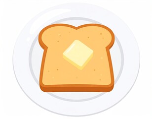 Buttered Toast on a Plate