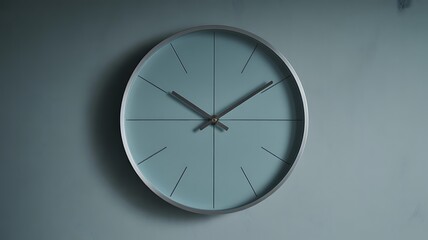 Minimalist Wall Clock on a Teal Background