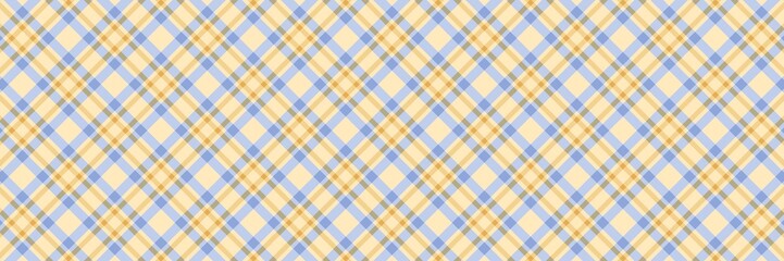 Warm, seamless argyle gingham plaid pattern featuring pale yellow, soft blue, and gold/ochre. Ideal for retro, vintage, textile, background, scrapbooking, or cozy autumn design projects.