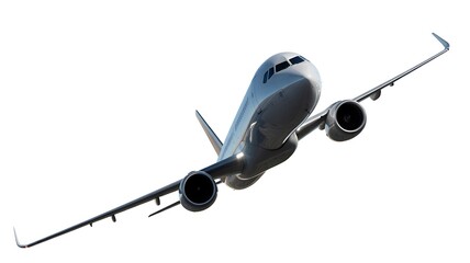 Modern Passenger Jet Airplane in Flight