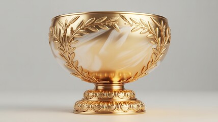 Ornate Golden Laurel Wreath Trophy Cup