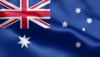 Australia Flag Waving Patriotic Symbol of National Pride and Identity