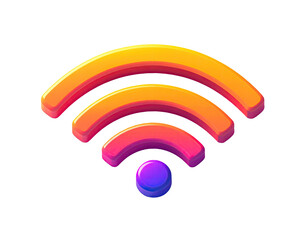 WiFi symbol, vibrant, graduated colors, smooth