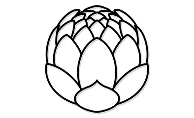 春の山菜・ふきのとうの線画イラストアイコン素材