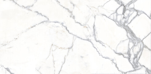 Obraz premium White polished finish italian statuario marble slab with thin streaks, white satvario calacatta panoramic marbling for flooring, wall cladding, New Marble, New Slab Tile