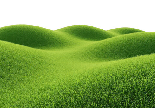 Lush green grass hills under a dark sky illustration