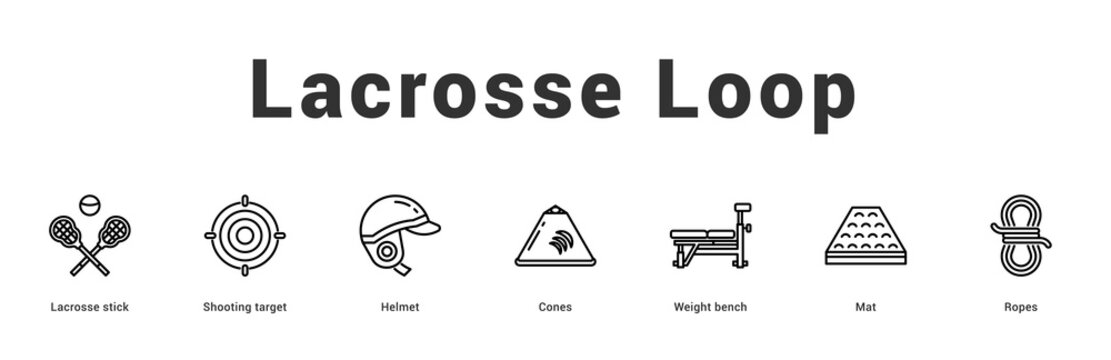 Lacrosse Loop Modern and clean web banner illustration featuring thematic icons for visual communication
