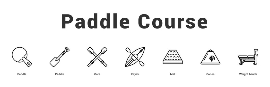 Paddle Course Modern and clean web banner illustration featuring thematic icons for visual communication